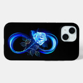 Leuchtende Unendlichkeit mit blauer Rose Case-Mate iPhone Hülle (Rückseite (Horizontal))
