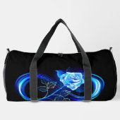 Leuchtende Unendlichkeit mit blauer Rose Duffle Bag (Rückseite)