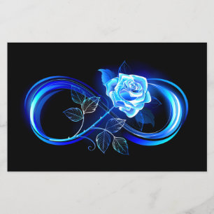 Leuchtende Unendlichkeit mit blauer Rose Flyer