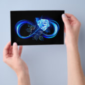 Leuchtende Unendlichkeit mit blauer Rose Flyer (Handgriff)
