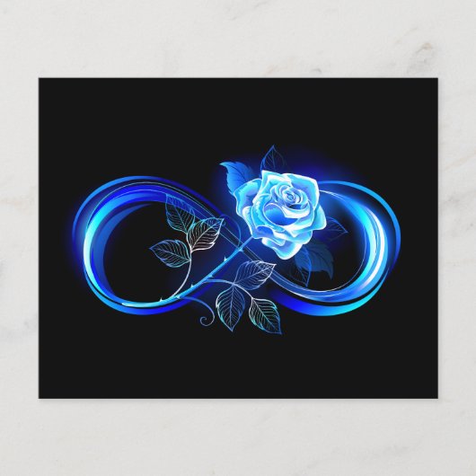 Leuchtende Unendlichkeit mit blauer Rose Flyer (Vorne)