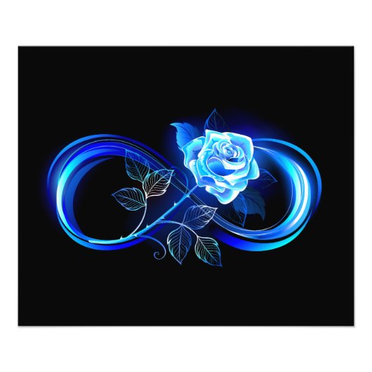 Leuchtende Unendlichkeit mit blauer Rose Fotodruck (Vorne)