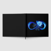 Leuchtende Unendlichkeit mit blauer Rose Gästebuch (Voll)