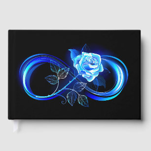 Leuchtende Unendlichkeit mit blauer Rose Gästebuch
