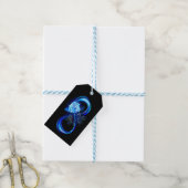 Leuchtende Unendlichkeit mit blauer Rose Geschenkanhänger (Mit Garn)