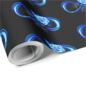 Leuchtende Unendlichkeit mit blauer Rose Geschenkpapier (Rolleneckpunkt)