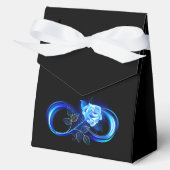 Leuchtende Unendlichkeit mit blauer Rose Geschenkschachtel (Vorderseite)