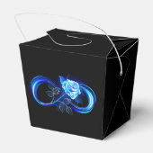 Leuchtende Unendlichkeit mit blauer Rose Geschenkschachtel (Rückseite)