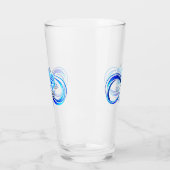 Leuchtende Unendlichkeit mit blauer Rose Glas (Links)