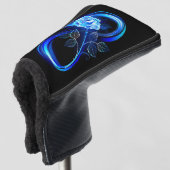 Leuchtende Unendlichkeit mit blauer Rose Golf Headcover (3/4 Vorderseite)