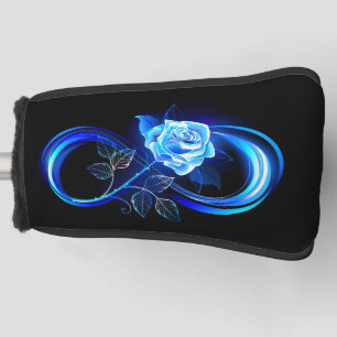 Leuchtende Unendlichkeit mit blauer Rose Golf Headcover