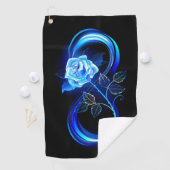 Leuchtende Unendlichkeit mit blauer Rose Golfhandtuch (Insitu)