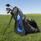 Leuchtende Unendlichkeit mit blauer Rose Golfhandtuch (Gras)