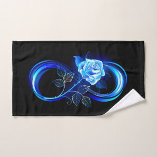 Leuchtende Unendlichkeit mit blauer Rose Handtuch