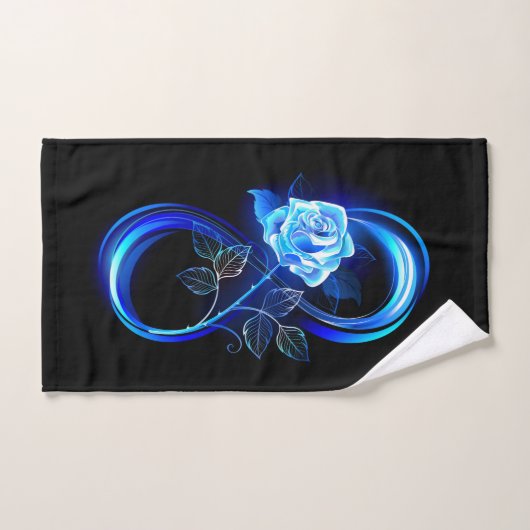 Leuchtende Unendlichkeit mit blauer Rose Handtuch (Handtuch)