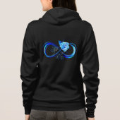Leuchtende Unendlichkeit mit blauer Rose Hoodie (Rückseite)