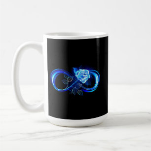 Leuchtende Unendlichkeit mit blauer Rose Kaffeetasse