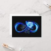 Leuchtende Unendlichkeit mit blauer Rose Karte (Vorderseite/Rückseite Beispiel)