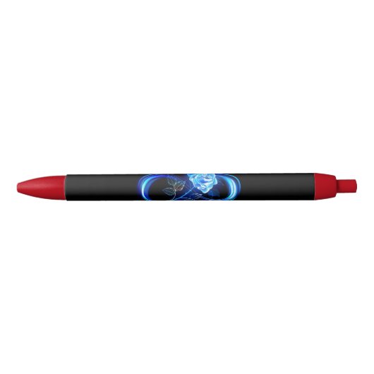 Leuchtende Unendlichkeit mit blauer Rose Kugelschreiber (Vorderseite)