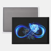 Leuchtende Unendlichkeit mit blauer Rose Magnet (Vorderseite/Rückseite)