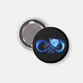 Leuchtende Unendlichkeit mit blauer Rose Magnet (Vorderseite/Rückseite)