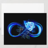 Leuchtende Unendlichkeit mit blauer Rose Menükarte (Vorne/Hinten)