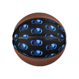 Leuchtende Unendlichkeit mit blauer Rose Mini Basketball