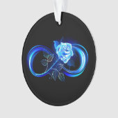 Leuchtende Unendlichkeit mit blauer Rose Ornament (Vorderseite)