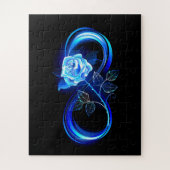 Leuchtende Unendlichkeit mit blauer Rose Puzzle (Vertikal)
