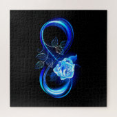 Leuchtende Unendlichkeit mit blauer Rose Puzzle (Horizontal)