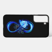 Leuchtende Unendlichkeit mit blauer Rose Samsung Galaxy Hülle (Rückseite (Horizontal))