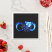Leuchtende Unendlichkeit mit blauer Rose Serviette (Beispiel)