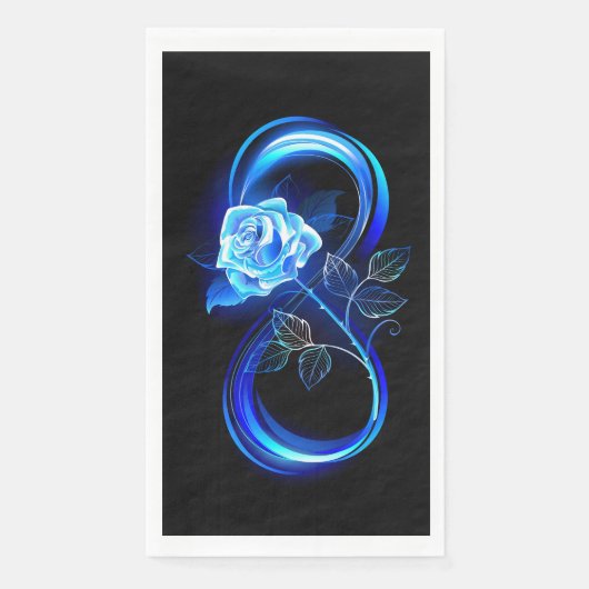 Leuchtende Unendlichkeit mit blauer Rose Serviette (Vorderseite)