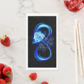 Leuchtende Unendlichkeit mit blauer Rose Serviette (Beispiel)