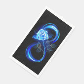Leuchtende Unendlichkeit mit blauer Rose Serviette (Ecke)