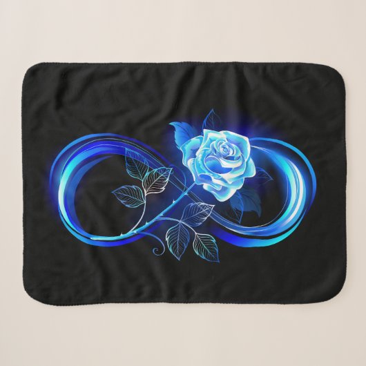 Leuchtende Unendlichkeit mit blauer Rose Sherpadecke (Vorderseite (Horizontal))