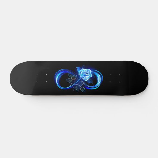 Leuchtende Unendlichkeit mit blauer Rose Skateboard (Horizontal)
