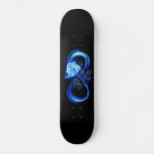 Leuchtende Unendlichkeit mit blauer Rose Skateboard (Vorderseite)