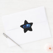 Leuchtende Unendlichkeit mit blauer Rose Stern-Aufkleber (Umschlag)