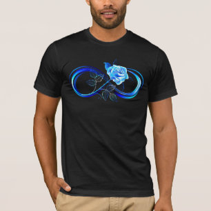 Leuchtende Unendlichkeit mit blauer Rose T-Shirt