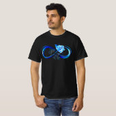 Leuchtende Unendlichkeit mit blauer Rose T-Shirt (Vorne ganz)