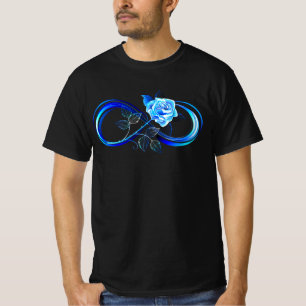 Leuchtende Unendlichkeit mit blauer Rose T-Shirt
