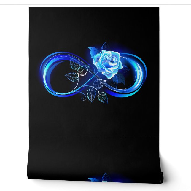 Leuchtende Unendlichkeit mit blauer Rose Tapete (Abrollen)