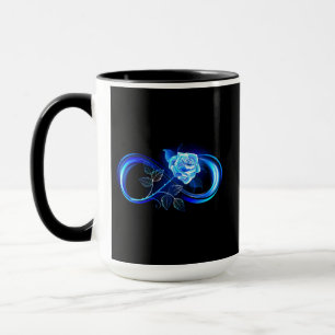 Leuchtende Unendlichkeit mit blauer Rose Tasse