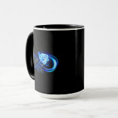 Leuchtende Unendlichkeit mit blauer Rose Tasse (Vorderseite Links)
