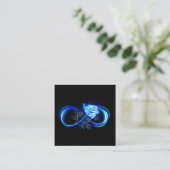 Leuchtende Unendlichkeit mit blauer Rose Telefonnummerkarte (Stehend Vorderseite)