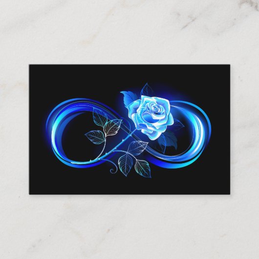 Leuchtende Unendlichkeit mit blauer Rose Terminkarte (Vorderseite)