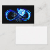 Leuchtende Unendlichkeit mit blauer Rose Treuekarte (Vorne/Hinten)