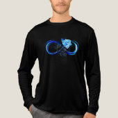 Leuchtende Unendlichkeit mit blauer Rose Tri-Blend Shirt (Vorderseite)