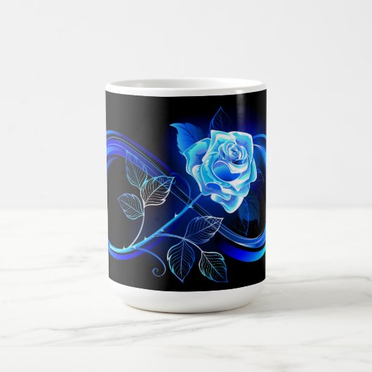 Leuchtende Unendlichkeit mit blauer Rose Verwandlungstasse (Zentrum)